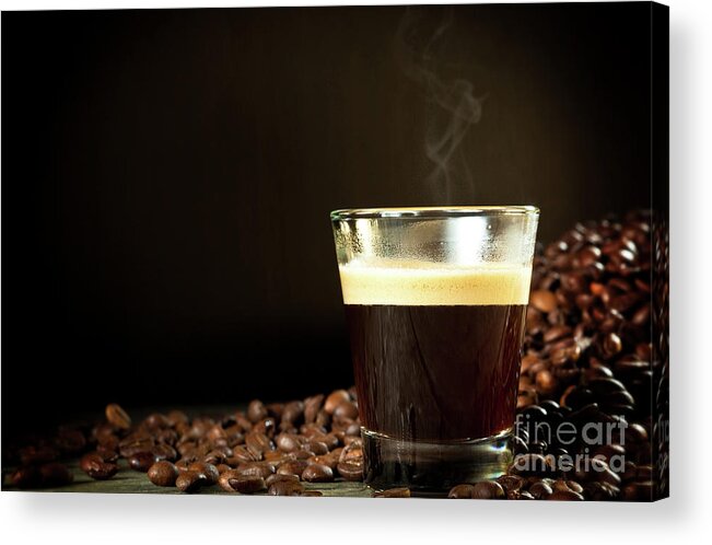 Espresso Acrylic Print featuring the photograph Espresso And Coffee Grain #10 by Gualtiero Boffi