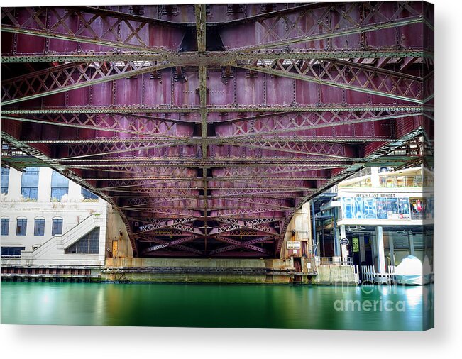 Chicago Acrylic Print featuring the photograph 1136 Under the Dearborn Street Bridge by Steve Sturgill