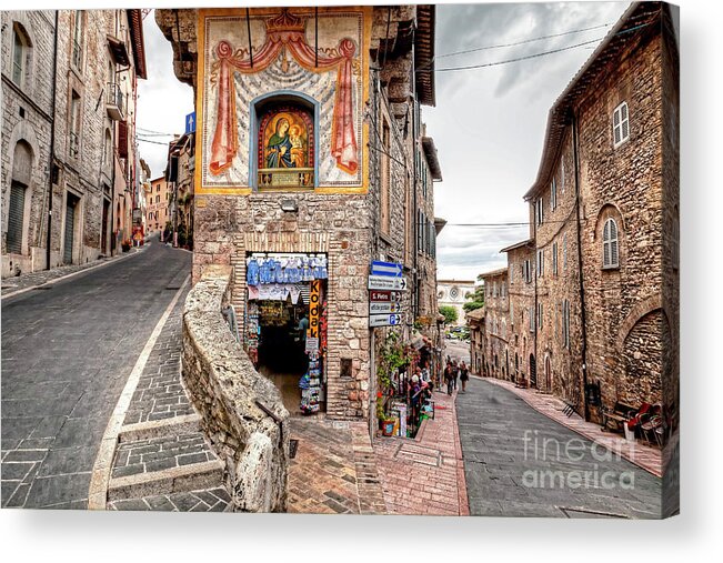 Assisi Acrylic Print featuring the photograph 1286 Assisi Streets by Steve Sturgill
