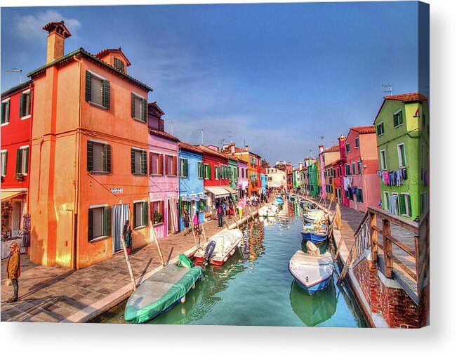 Burano Venice Italy Acrylic Print featuring the photograph Burano Venice Italy #13 by Paul James Bannerman