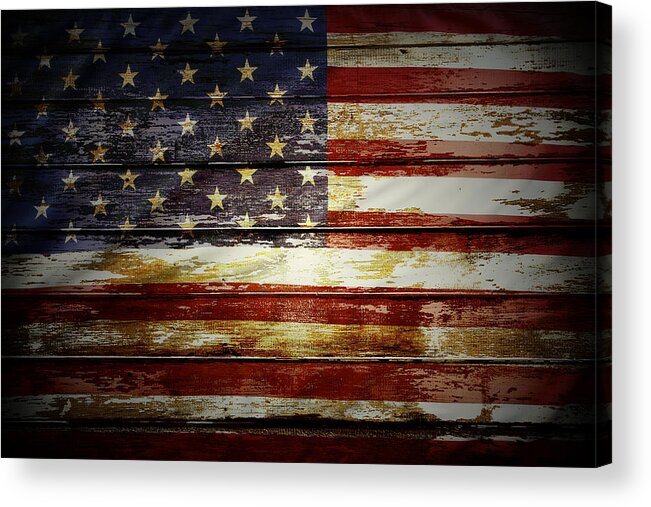 Flag Acrylic Print featuring the photograph American flag 66 by Les Cunliffe