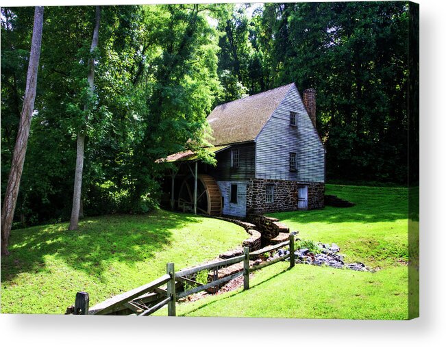 Color Acrylic Print featuring the photograph 18th Century Grist Mill -1 by Alan Hausenflock
