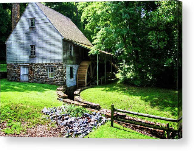 Color Acrylic Print featuring the photograph 18th Century Grist Mill -2 by Alan Hausenflock