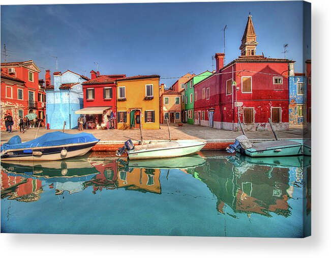 Burano Venice Italy Acrylic Print featuring the photograph Burano Venice Italy #19 by Paul James Bannerman