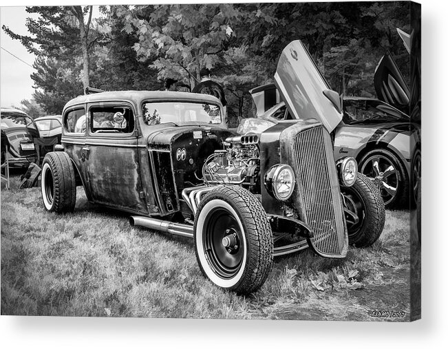 18-105 Acrylic Print featuring the photograph 1935 Chevy sedan rat rod by Ken Morris