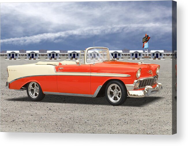 1956 Chevy Acrylic Print featuring the photograph 1956 Chevrolet Belair Convertible by Mike McGlothlen