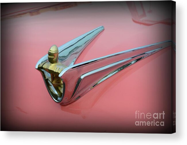 Paul Ward Acrylic Print featuring the photograph 1956 Lincoln Continental Premiere Hood Ornament by Paul Ward