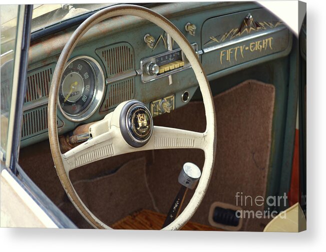 Cars Acrylic Print featuring the photograph 1958 Volkswagen Beetle Interior by Jason Freedman