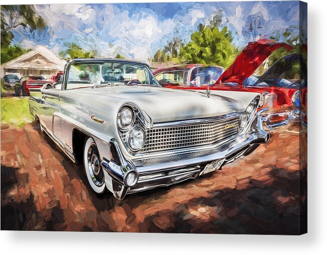 1959 Lincoln Acrylic Print featuring the photograph 1959 Lincoln Continental Town Car MK IV Painted by Rich Franco