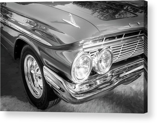 1961 Chevrolet Impala Acrylic Print featuring the photograph 1961 Chevrolet Impala SS BW by Rich Franco