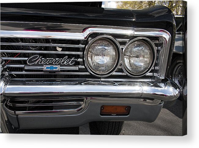 1966 Acrylic Print featuring the photograph 1966 Chevy Impala Chrome by Kristia Adams