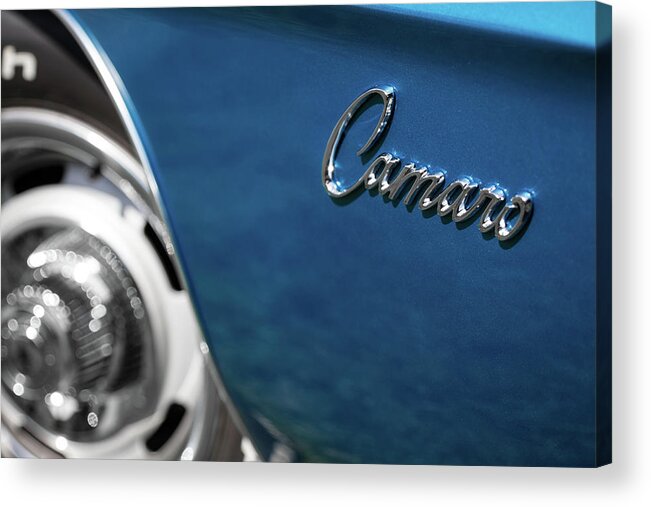 1969 Acrylic Print featuring the photograph 1969 Chevrolet Camaro Z28 Emblem by Ron Pate