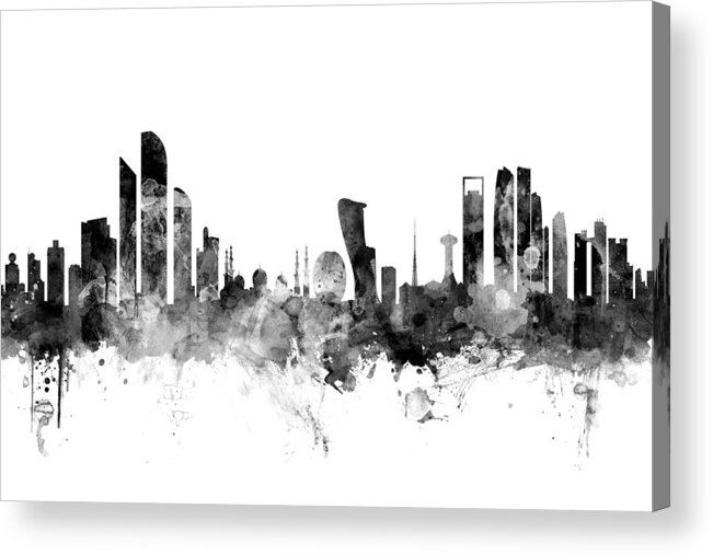 Urban Acrylic Print featuring the digital art Abu Dhabi Skyline #2 by Michael Tompsett