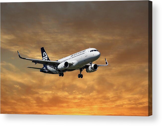 Air New Zealand Acrylic Print featuring the photograph Air New Zealand Airbus A320 #2 by Smart Aviation