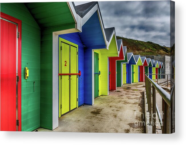 Barry Island Beach Huts Acrylic Print featuring the photograph Beach Huts 2 #3 by Steve Purnell