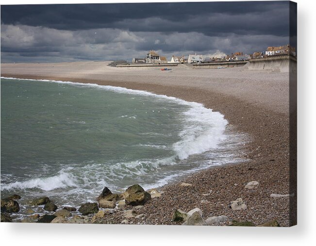 Chesil Beach Acrylic Print featuring the photograph Chesil cove #3 by David Matthews
