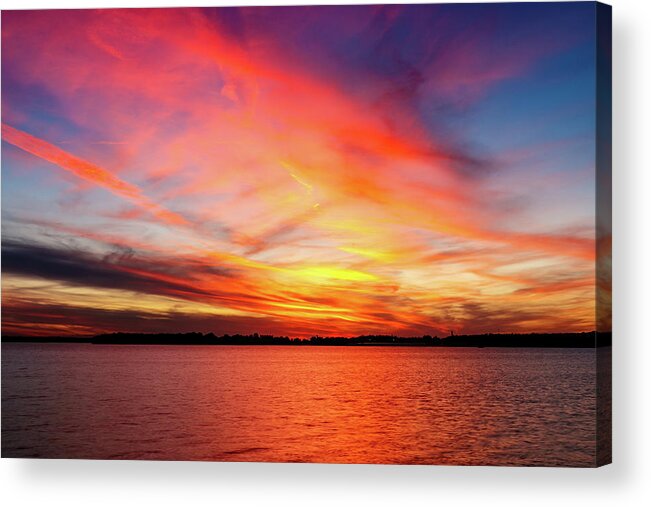 Horizontal Acrylic Print featuring the photograph Colorful Sunset #2 by Doug Long
