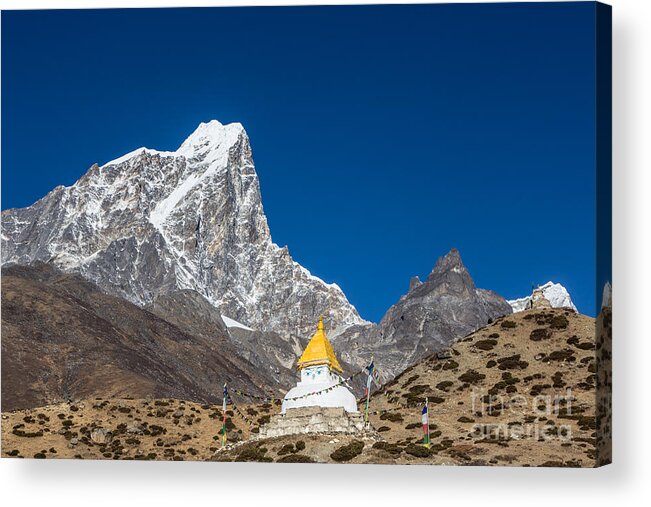 Buddhism Acrylic Print featuring the photograph Dingboche stupa in Nepal #2 by Didier Marti