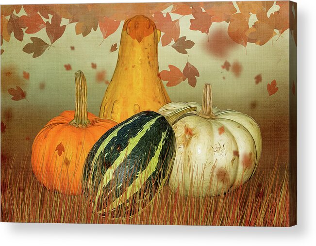 Pumpkins Acrylic Print featuring the photograph Harvest Time by Cathy Kovarik
