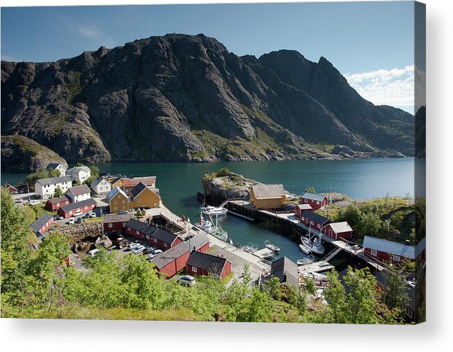 Nusfjord Acrylic Print featuring the photograph Nusfjord Fishing Village #2 by Aivar Mikko