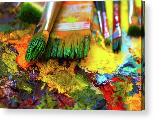 Artist Paint Brushes Acrylic Print