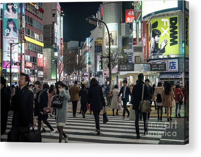 Shibuya Acrylic Print featuring the photograph Shibuya Crossing, Tokyo Japan by Perry Rodriguez