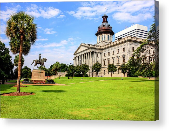 South Carolina Acrylic Print featuring the photograph State Capitol Building SC #2 by Chris Smith