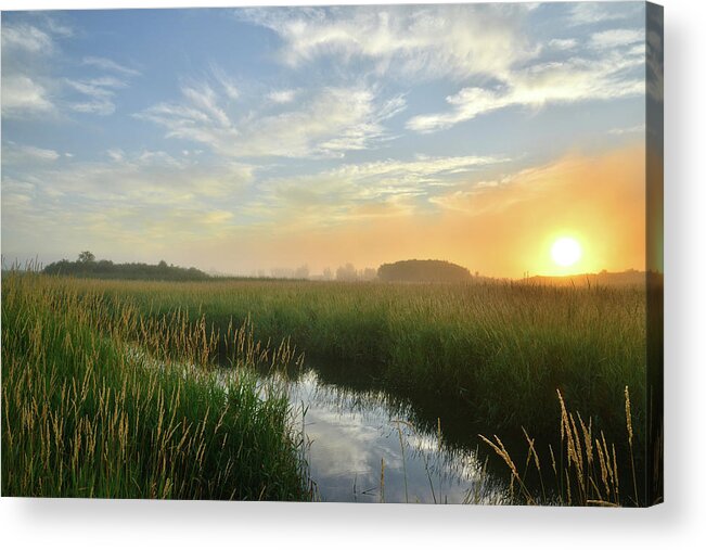 Illinois Acrylic Print featuring the photograph Sunrise at Glacial Park #2 by Ray Mathis