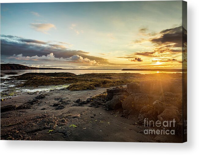 Sunset Acrylic Print featuring the photograph sunset Iceland by Gunnar Orn Arnason