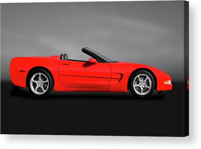 Frank J Benz Acrylic Print featuring the photograph 2001 C5 Chevrolet Corvette Convertible - 2001c5chevyvettegry184326 by Frank J Benz