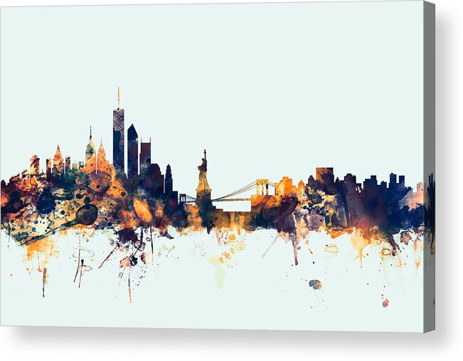 United States Acrylic Print featuring the digital art New York Skyline #24 by Michael Tompsett
