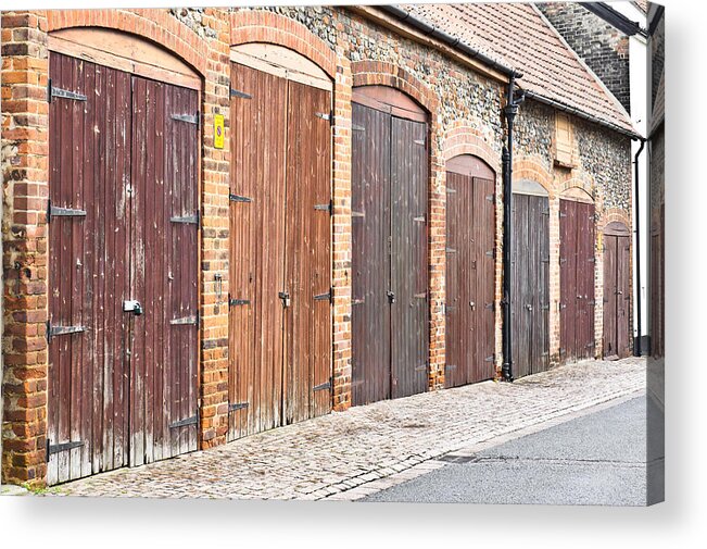 Architecture Acrylic Print featuring the photograph Garage doors #3 by Tom Gowanlock