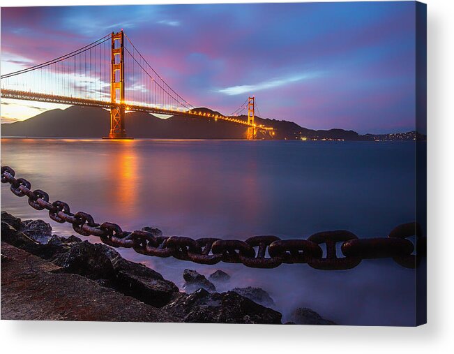 San Francisco Acrylic Print featuring the photograph San Francisco's Golden Gate Bridge by Lev Kaytsner
