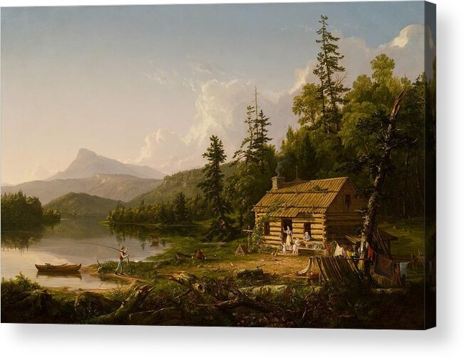 Home In The Woods Acrylic Print featuring the painting Home in the Woods by Thomas Cole