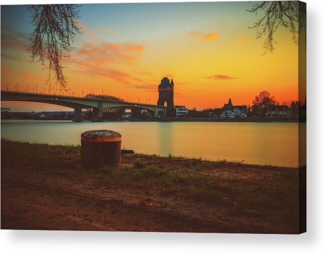 Nibelungenturm Acrylic Print featuring the photograph Nibelungenbruecke #5 by Marc Braner