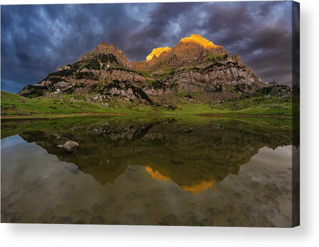 Reflection Acrylic Print featuring the photograph Piedrafita #3 by Tilyo Rusev