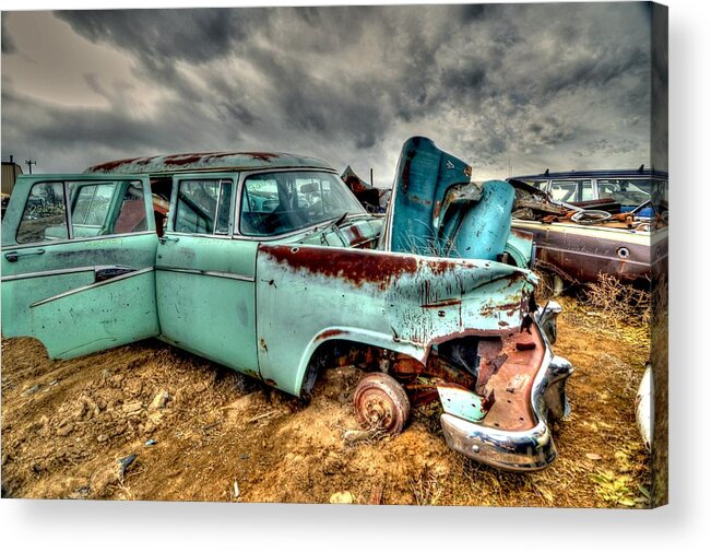 Salvage Yard Acrylic Print featuring the photograph Wagon #3 by Craig Incardone