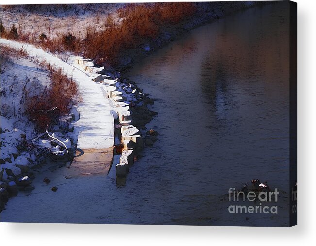 Milwaukee Acrylic Print featuring the digital art 33rd and Canal by David Blank