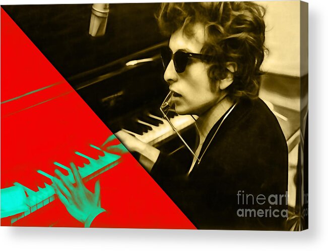 Bob Dylan Art Acrylic Print featuring the mixed media Bob Dylan Collection #36 by Marvin Blaine