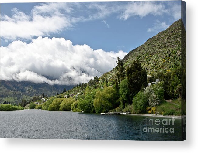 Queenstown New Zealand. Remarkable Ranges And Lake Wakatipu. This Water Is So Pure That It Even Does Not Conduct Electricity. Acrylic Print featuring the photograph Queenstown New Zealand. Remarkable ranges and lake Wakatipu. #4 by Yurix Sardinelly