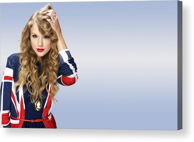 Taylor Swift Acrylic Print featuring the digital art Taylor Swift #4 by Maye Loeser