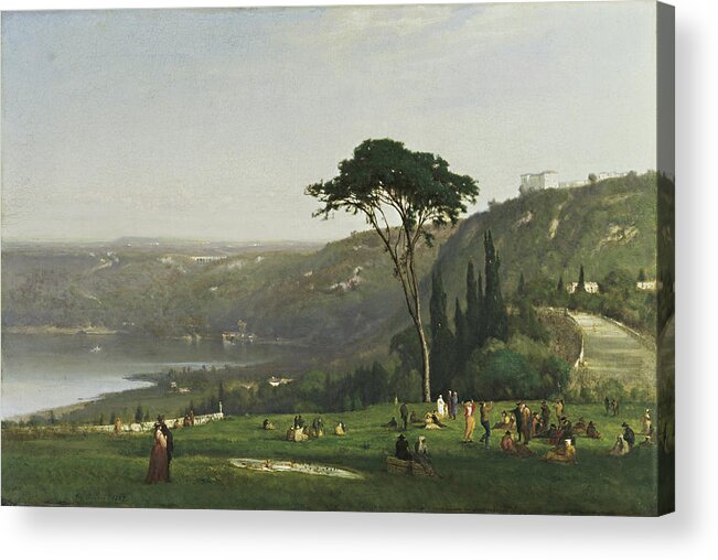 George Inness Acrylic Print featuring the painting Lake Albano #6 by George Inness