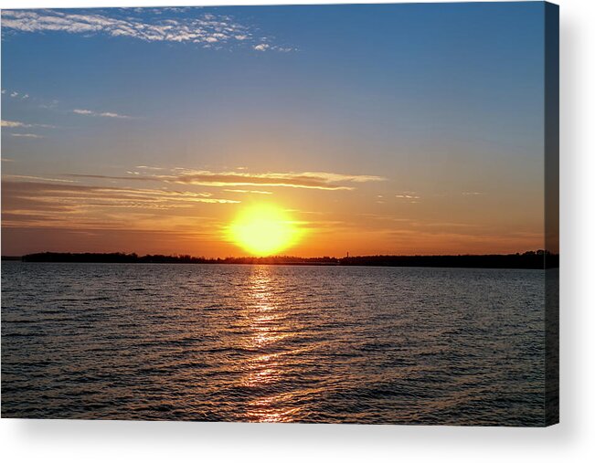 Cloudy Acrylic Print featuring the photograph Lake Sunset #5 by Doug Long