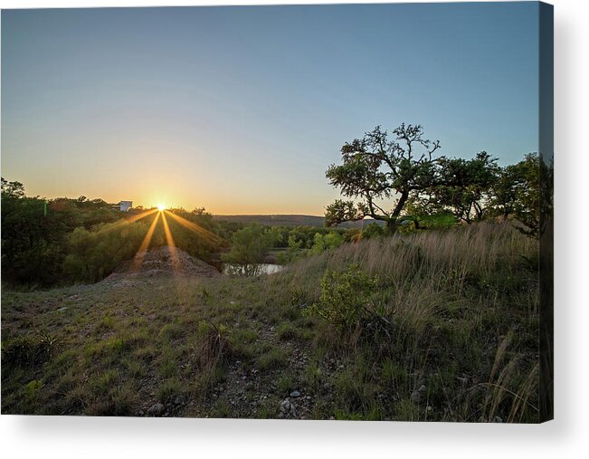 Park Acrylic Print featuring the photograph Landscapes Around Willow City Loop Texas At Sunset #5 by Alex Grichenko