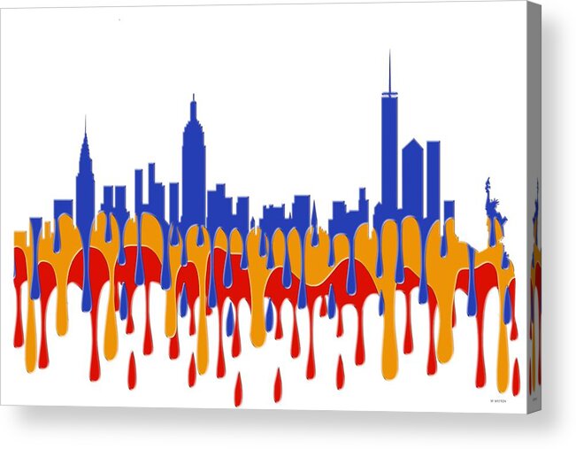 New York Ny Skyline Acrylic Print featuring the digital art New York NY Skyline #5 by Marlene Watson