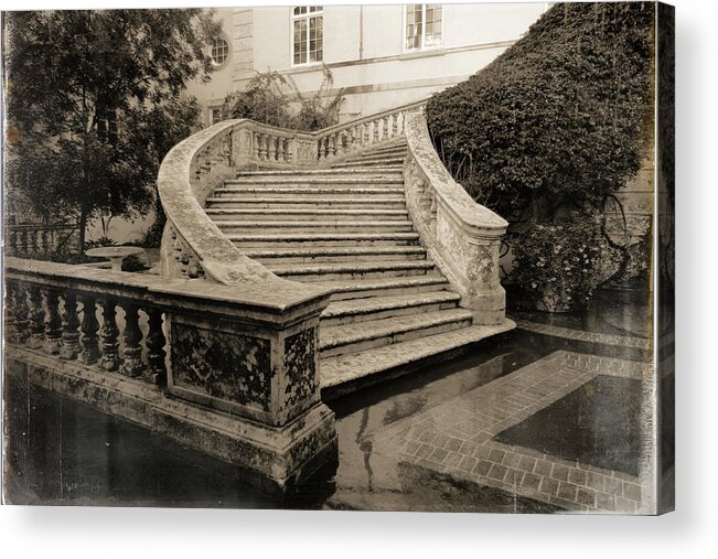 Hialeah Acrylic Print featuring the photograph 5835-Hialeah racetrack stairs by Rudy Umans
