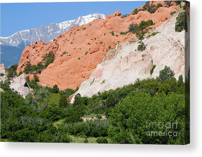 Pikes Peak Acrylic Print featuring the photograph Garden of the Gods and Pikes Peak #6 by Steven Krull