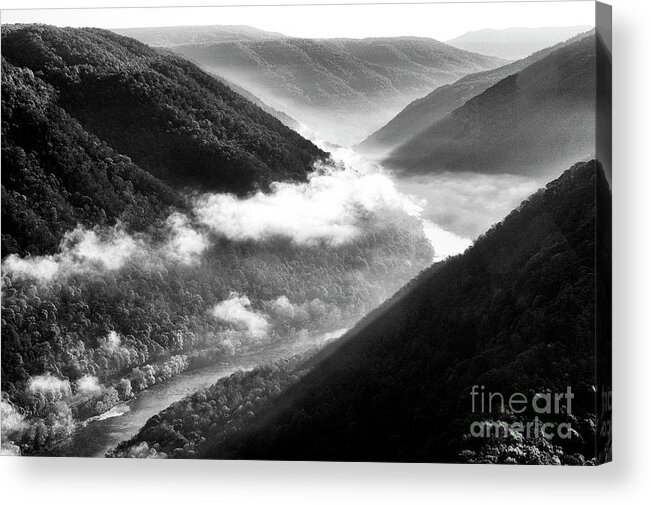Grandview Acrylic Print featuring the photograph Grandview New River Gorge #6 by Thomas R Fletcher