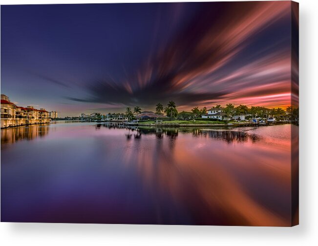 Naples Acrylic Print featuring the photograph Sunrise at Naples, Florida by Peter Lakomy