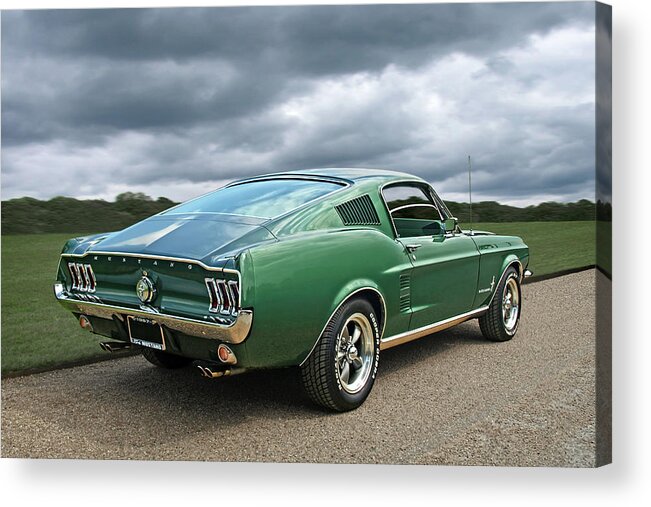 Mustang Acrylic Print featuring the photograph 67 Mustang Fastback by Gill Billington
